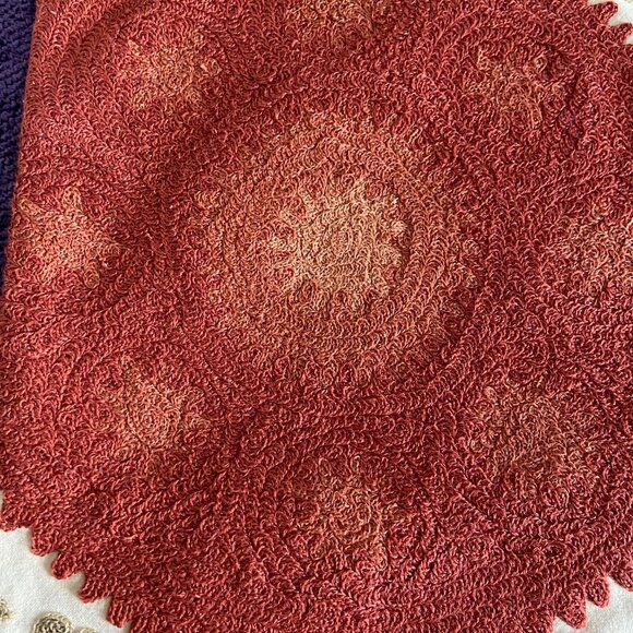 Pottery Barn Square Pillow Case 26" x 26" Green & Terracotta Embroidery - Picture 2 of 11